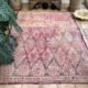 Pink Orange Handwoven Moroccan Zaiane Berber Rug 210x295cm