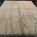 350x250cm Handwoven Berber Rug Blue Abstract Design