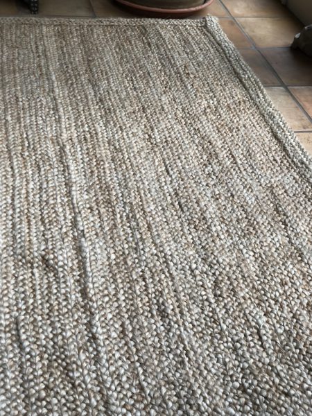 semi thick braided jute rug neutral naturalplant fibre plain woven jute rug