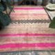 Peach & Pink Handwoven Berber rug Midcentury large area rug 195x315cm