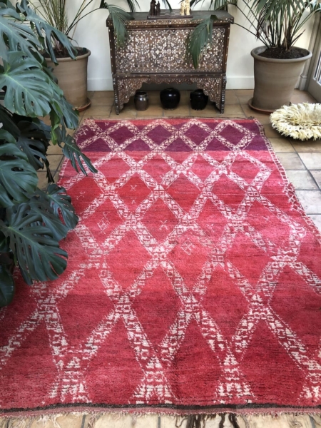 Marmoucha Berber in Red and Purple Handwoven Rug 190x310cm