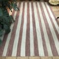 pink cream vertical striped kilim rug handwoven large area rug flat weave