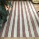 pink cream vertical striped kilim rug handwoven large area rug flat weave