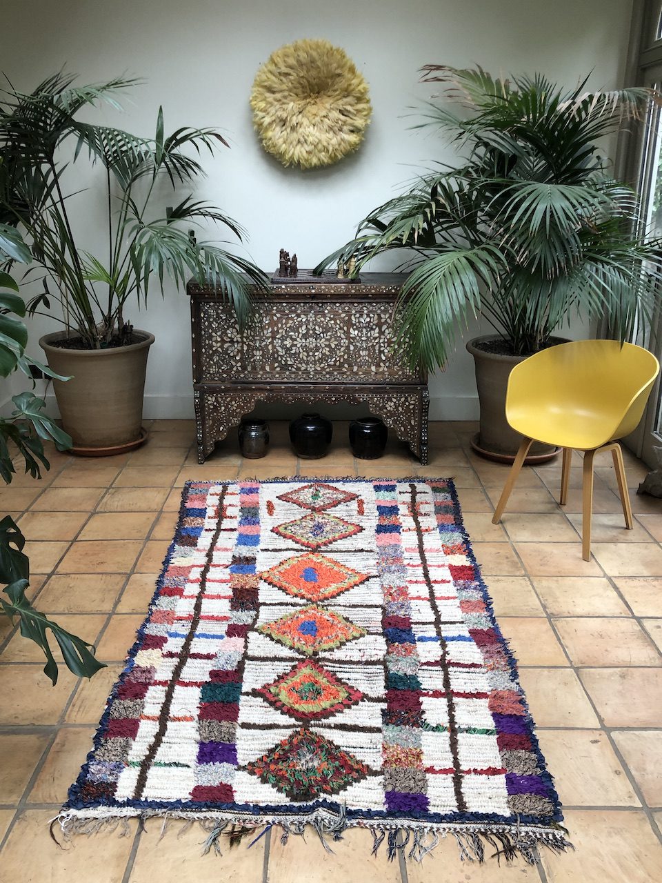 Small Moroccan Boucherouite Rug, moroccan boucherouite rug , azilal rug ,vintage store boucherouite , berber boucherouite