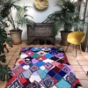 cheerful moroccan berber rag rug in colourful bright palette medium size