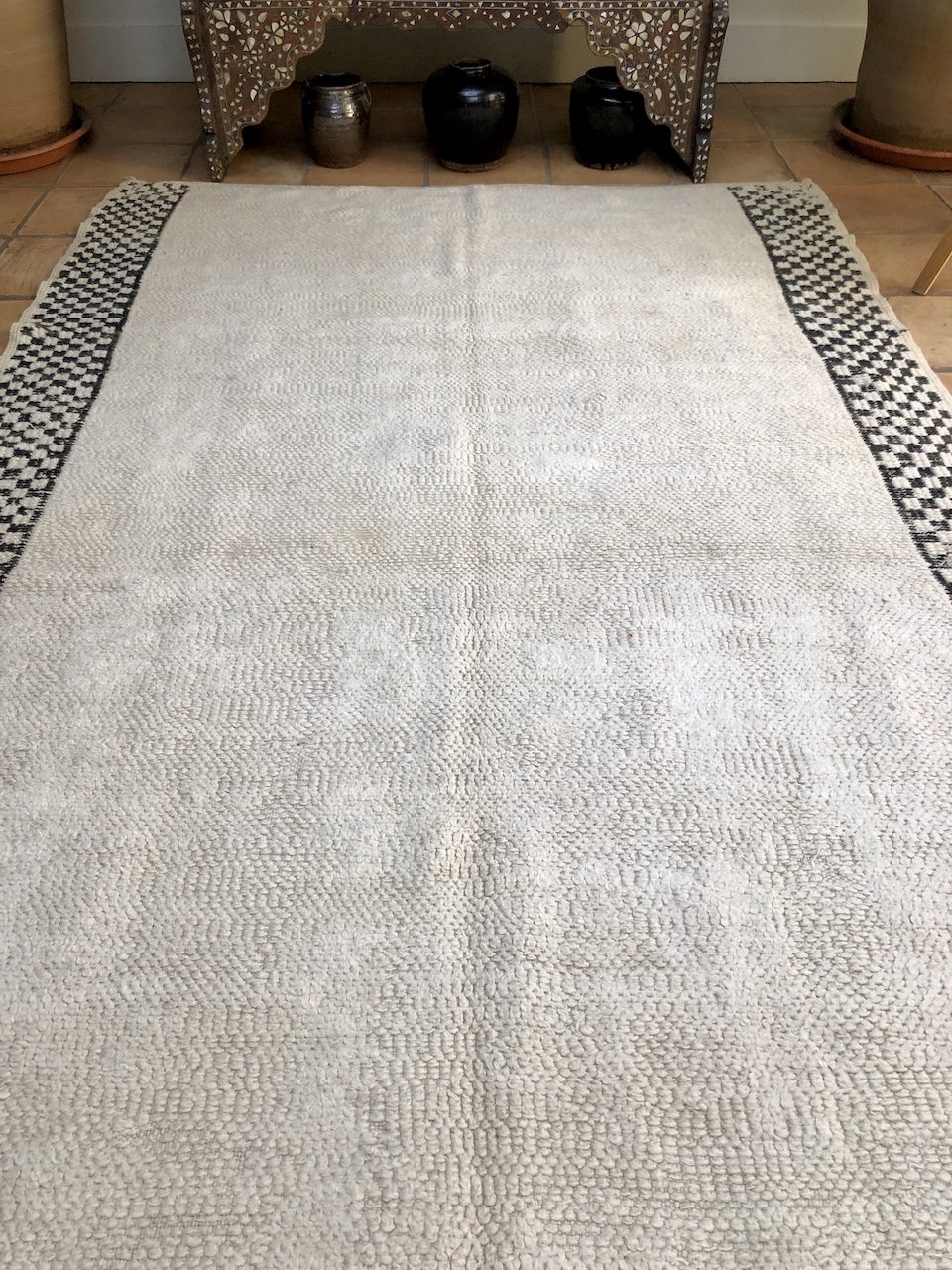 3x2 Small sale Checker Moroccan Berber Runner Rug.