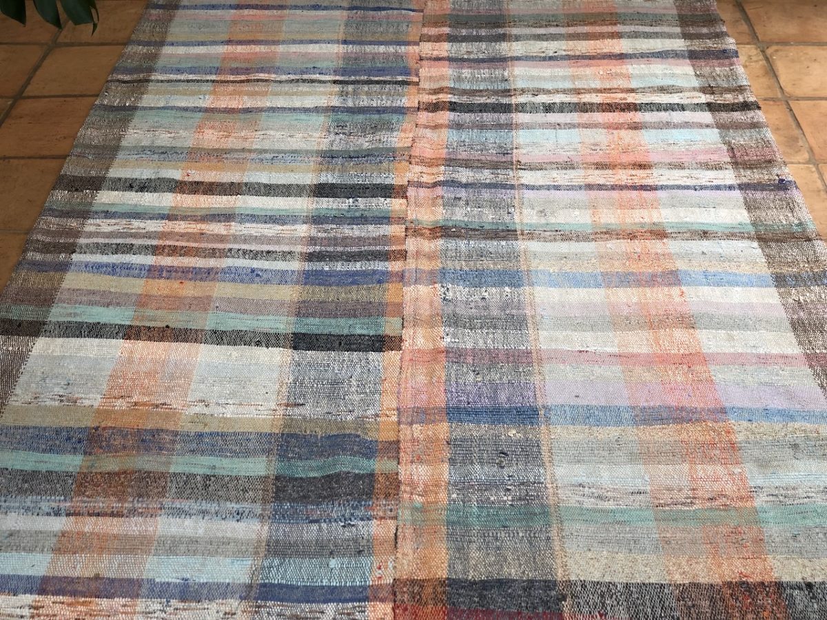 Handmade Turkish Kilim Production Embroidery Rug,Flatweave Traditional on sale Rug,Faded pastel Colour Rug, Office Rug 3'18'' X 1'50''ft/ 97 x 46cm